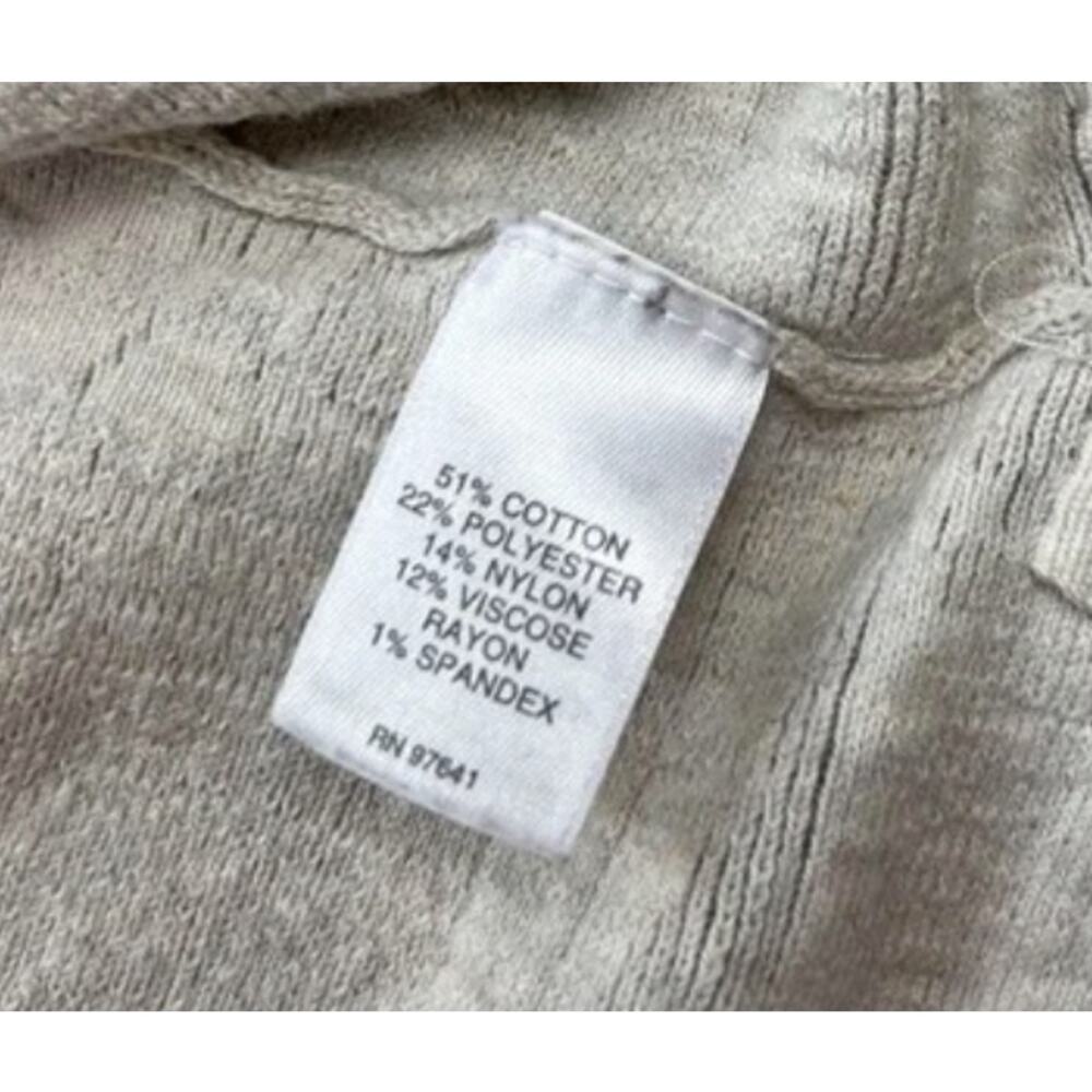 J. JILL pureJill Knit Jacquard Cotton Blend Open Cardigan Taupe Ivory - Size XL - Picture 7 of 7